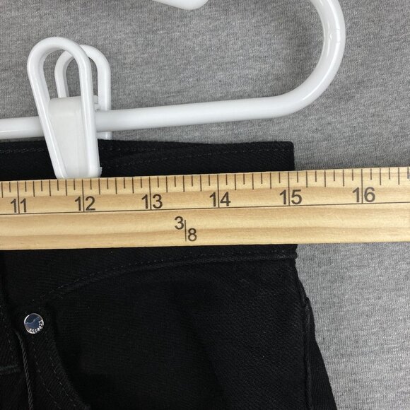 NWOT Express Women Black Jeans Size 4R Distressed Modern Straight Leg High Rise - Picture 8 of 10